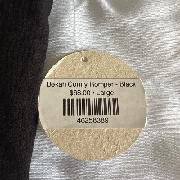 New Final Touch Bekah Comfy Romper In Black Size Large - Picture 2 of 4